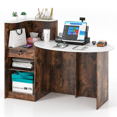 Modern Reception Desk Front Counter Desk with Oval Tabletop