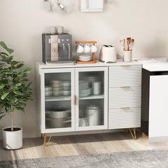 Modern Sideboard Buffet Cabinet with 2 Doors and 3 Drawers for Living Room Dining Room