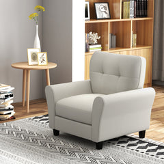 Modern Upholstered Accent Chair with Rubber Wood Legs