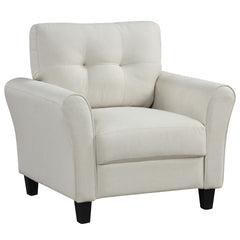 Modern Upholstered Accent Chair with Rubber Wood Legs