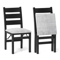 Modern Upholstered Folding Chairs Set of 2 with Comfy Backrest