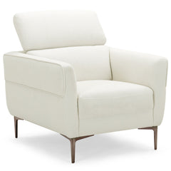 Modern Upholstered Single Sofa with Adjustable Headrest
