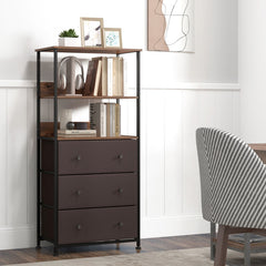 Chest of Fabric Drawer with 3 Folding Fabric Drawers and Anti-tipping Devices