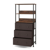 Chest of Fabric Drawer with 3 Folding Fabric Drawers and Anti-tipping Devices