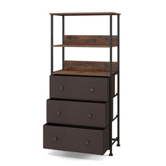 Chest of Fabric Drawer with 3 Folding Fabric Drawers and Anti-tipping Devices