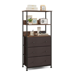 Chest of Fabric Drawer with 3 Folding Fabric Drawers and Anti-tipping Devices