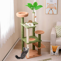 Multilevel Cat Tree with Scratching Posts and Rope Plush Perch Toy Bed