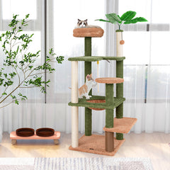 Multilevel Cat Tree with Scratching Posts and Rope Plush Perch Toy Bed