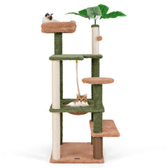 Multilevel Cat Tree with Scratching Posts and Rope Plush Perch Toy Bed