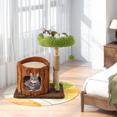 Multifunctional Cat Tree Cat Tower with Scratching Posts and Top Perch
