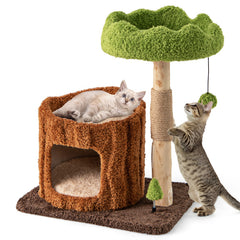 Multifunctional Cat Tree Cat Tower with Scratching Posts and Top Perch