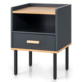 Nightstand Bedside End Table with Drawer and Shelf for Living Room Bedroom