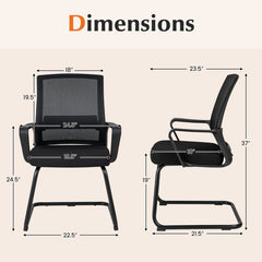 Office Guest Chair with Lumbar Support for Waiting Room
