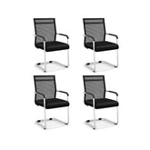 Office Guest Chairs Set of 4 with Metal Sled Base and Armrests