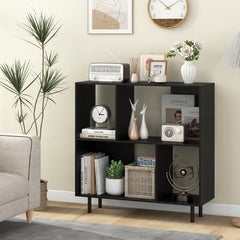 Open Shelf Bookcase with 4 Compartments