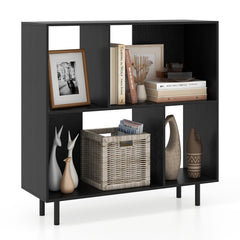 Open Shelf Bookcase with 4 Compartments