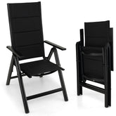 Outdoor Dining Chair with Soft Padded Seat and 7-Position Adjustable Backrest