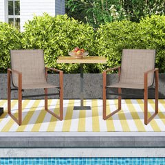 Outdoor Dining Chairs with Breathable Seat and Backrest Set of 2