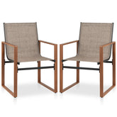 Outdoor Dining Chairs with Breathable Seat and Backrest Set of 2