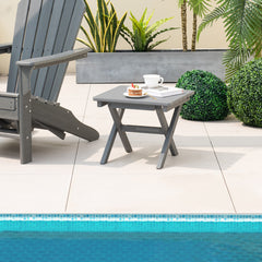 Outdoor Folding Side Table Foldable Weather-Resistant HDPE Adirondack Table