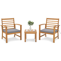 3 Pieces Outdoor Furniture Set with Soft Seat Cushions