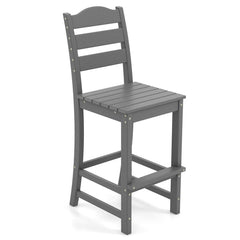 30 Inches Counter Height HDPE Bar Stool with Backrest and Footrest
