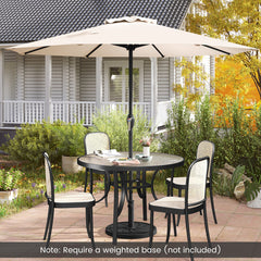Outdoor Heavy Duty Market Umbrella with Crank Handle and 8 Sturdy Ribs