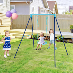 Outdoor Heavy Duty Metal Toddler Swing Set with Stand