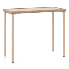 Outdoor Patio Bar Table Heavy Duty Rectangle Metal Frame