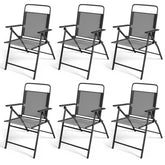 6 Pieces Outdoor Patio Chairs with Rustproof Metal Frame