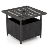 Outdoor Patio Rattan Wicker Steel Side Deck Table
