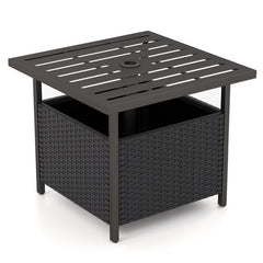 Outdoor Patio Rattan Wicker Steel Side Deck Table