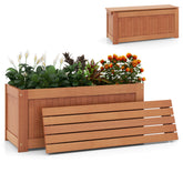 Outdoor Plant Container with Seat for Garden Yard Balcony Deck