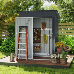 5 x 3 Feet Outdoor Storage Shed with Sloped Roof and Lockable Door