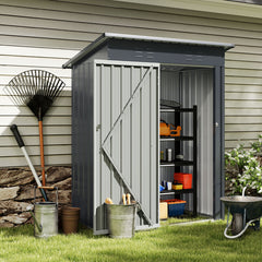 5 x 3 Feet Outdoor Storage Shed with Sloped Roof and Lockable Door