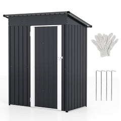 5 x 3 Feet Outdoor Storage Shed with Sloped Roof and Lockable Door