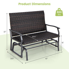All Weather Outdoor 2-Person Swing Glider Bench with Quick Dry Foam Seat