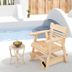 Outdoor Rocking Chair with High Back and Widened Armrests