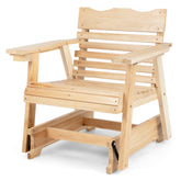 Outdoor Rocking Chair with High Back and Widened Armrests