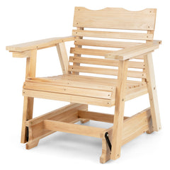 Outdoor Rocking Chair with High Back and Widened Armrests
