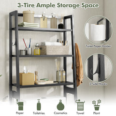 3-Tier Over Toilet Storage Shelf with Adjustable Bottom Bar