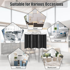 6 Feet 6-Panel Freestanding Folding Privacy Screen Room Divider