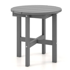 18 Inch Adirondack Round Side Table with Cross Base and Slatted Surface