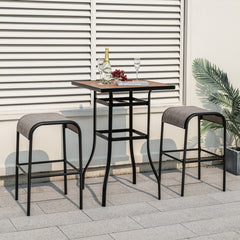 Set of 2/4 Patio Metal Bar Stools with Curved Fabric Seat