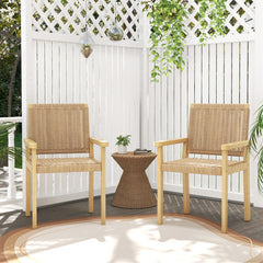 Indoor Outdoor Wood Chair Set of 2