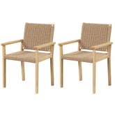 Indoor Outdoor Wood Chair Set of 2