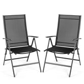 Set of 2 Adjustable Portable Patio Folding Dining Chair Recliners