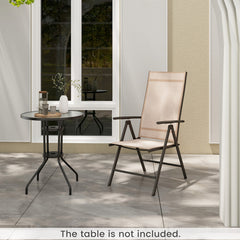 1 Piece Patio Folding Dining Chairs with 7-Level Adjustable High Backrest