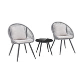 3 Piece Patio Furniture Set with Seat and Back Cushions