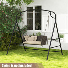Patio Metal Swing Stand with Double Side Bars and 2-Ring Design